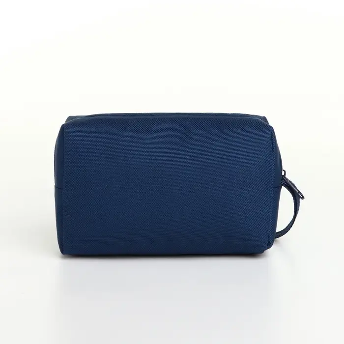 Косметичка дорожная на молнии, маленькая, с ручкой, синяя