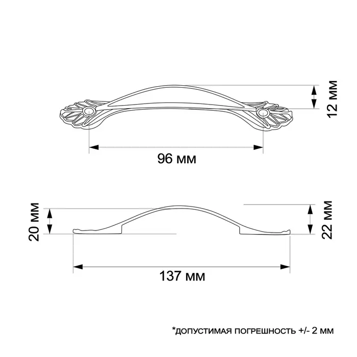 Ручка-скоба мебельная ТУНДРА PC176, м/о 96 мм, цвет медь Ручка-скоба мебельная ТУНДРА PC176, м/о 96 мм, цвет медь
