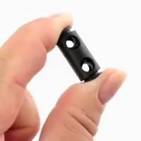 Фиксатор для шнура, двойной, d=5 мм, 11&times;33 мм, 30 шт., чёрный