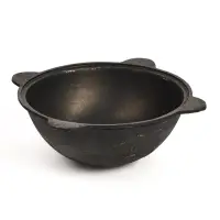 Казан, 10 л, круглое дно, алюминиевая крышка, чугун