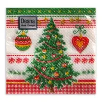 Салфетки бумажные Desna Design «Новогодняя ель», 1 слой, 24x24 см, 40 шт Салфетки бумажные Desna Design «Новогодняя ель», 1 слой, 24x24 см, 40 шт