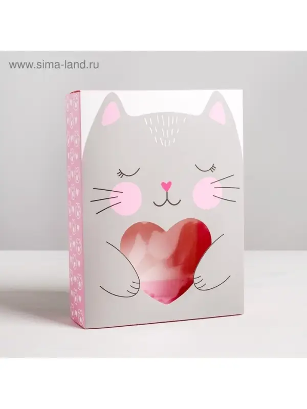 Коробка кондитерская, упаковка, &laquo;Котик&raquo;, 20&times;15&times;5 см