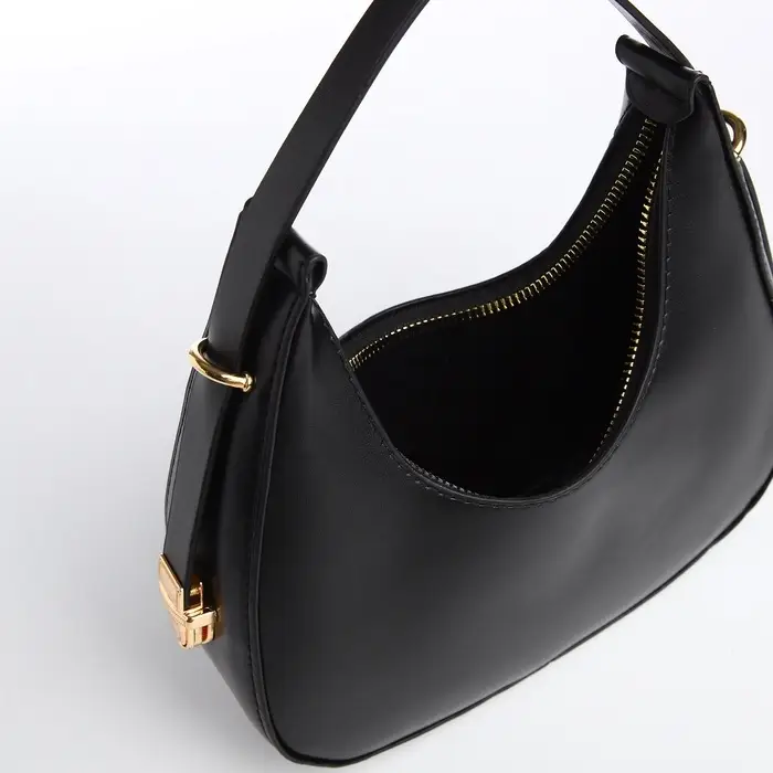 Сумка женская багет на молнии, 20.5&times;7&times;10.5 см, чёрная