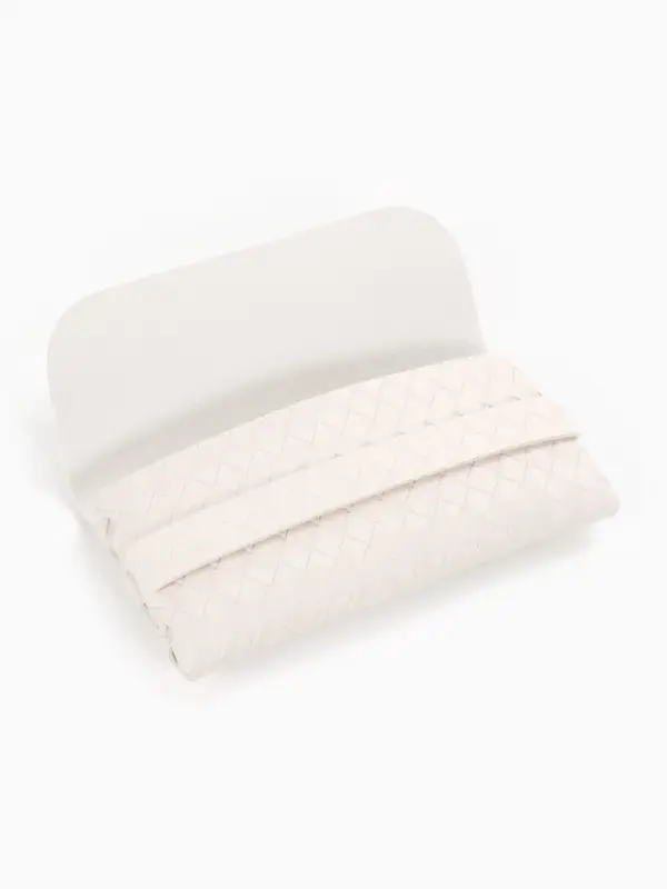 Футляр для очков на ремешке, однотонный, размер 16.5&times;1.8&times;7 см, молочный