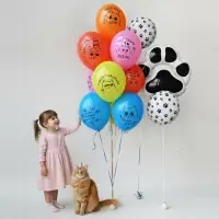 Воздушный шар латексный 14" &laquo;С днём рождения. Котики&raquo;, 50 шт.