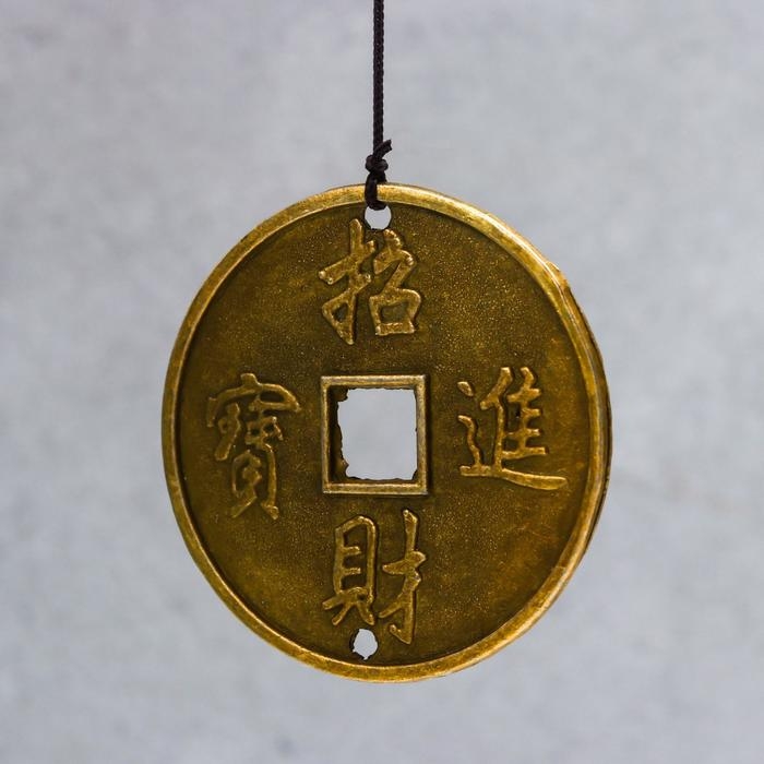 Музыка ветра металл Музыка ветра металл "Монета" 4 трубки 5 колокольчиков 60х8,3 см