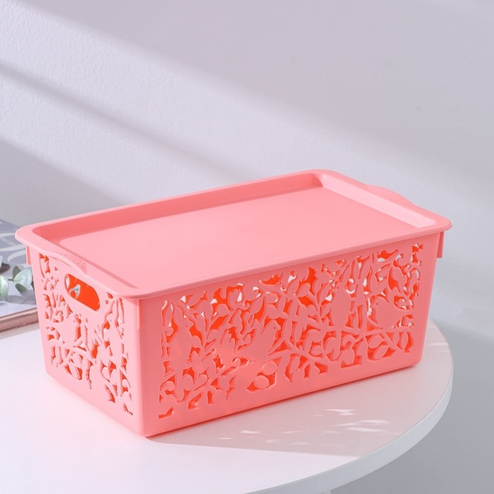 Контейнер пластиковый для хранения с крышкой Доляна «Птицы», 29×17,5×12 см, цвет МИКС Контейнер пластиковый для хранения с крышкой Доляна «Птицы», 29×17,5×12 см, цвет МИКС