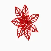 Ёлочные игрушки 2 шт. &laquo;Зимнее волшебство. Резной цветок&raquo; пластик, 14 см, красный