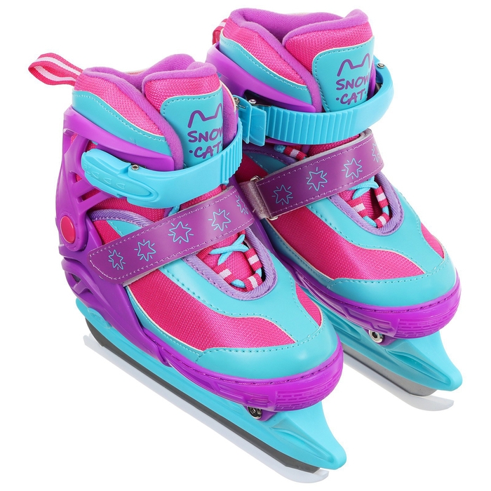 Коньки детские раздвижные Snow Cat, с роликовой платформой, р. 30-33 Коньки детские раздвижные Snow Cat, с роликовой платформой, р. 30-33