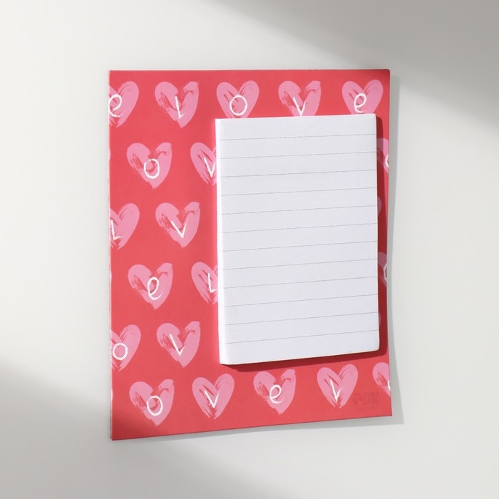 Магнит с блоком для записей Магнит с блоком для записей "Сердечки. Любовь" 11,5х12,5 см