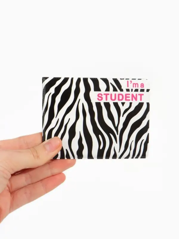 Обложка для студенческого билета, зебра, чёрная