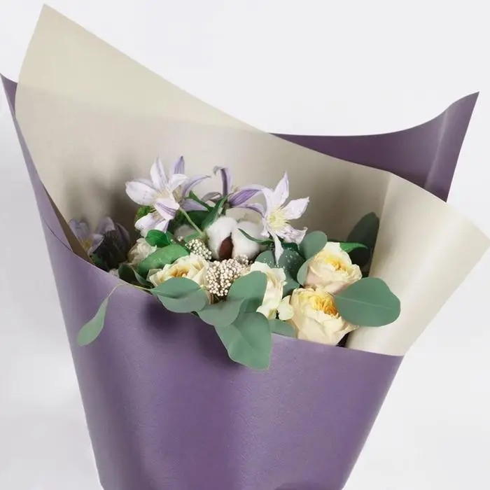 Пленка матовая двусторонняя для цветов и декора, небесно голубой, 60×60 см