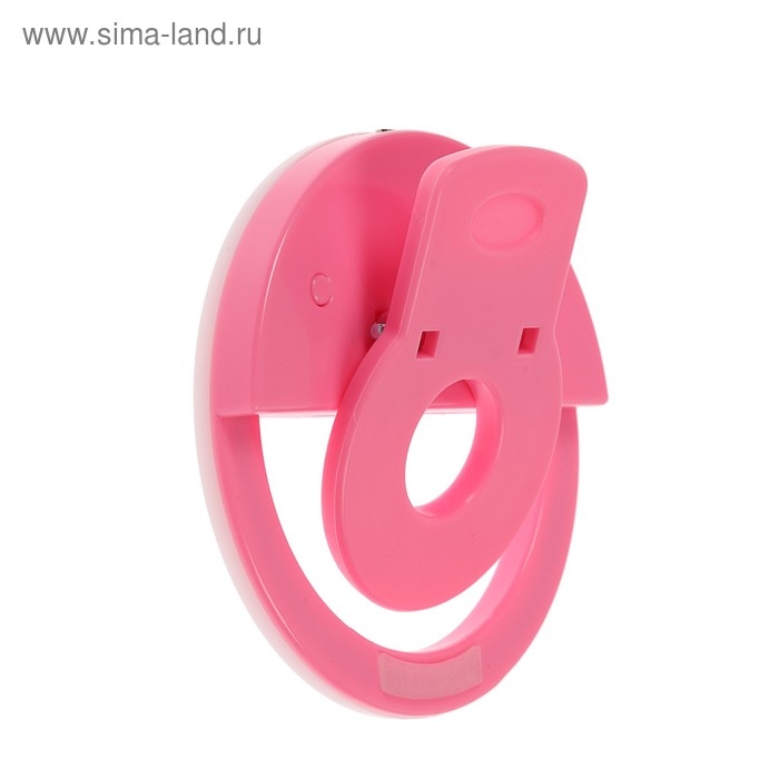 Светодиодная кольцевая лампа для телефона Luazon AKS-06, 3 режима, 80 мАч, розовая