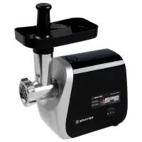 Мясорубка BRAYER 1609BR, электрическая, 2000 Вт, реверс, 3 диска, 3 насадки, 2 кг/мин