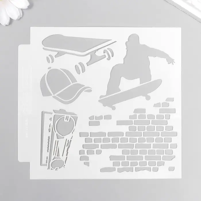 Трафарет пластик Трафарет пластик "Скейтер" 13х13 см