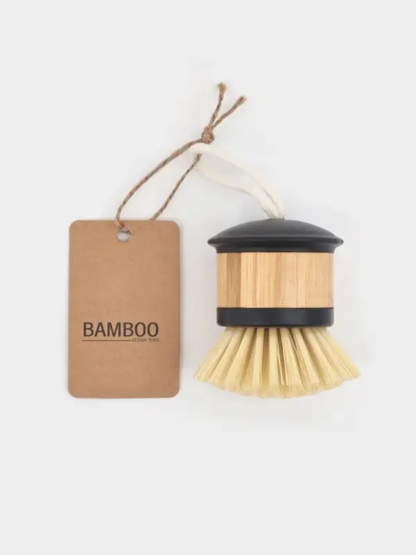 Щётка для посуды Доляна Meli, бамбуковая ручка, 7 см, чёрная