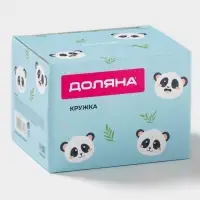 Кружка Доляна &laquo;Панда&raquo;, 490 мл, доломит, белая