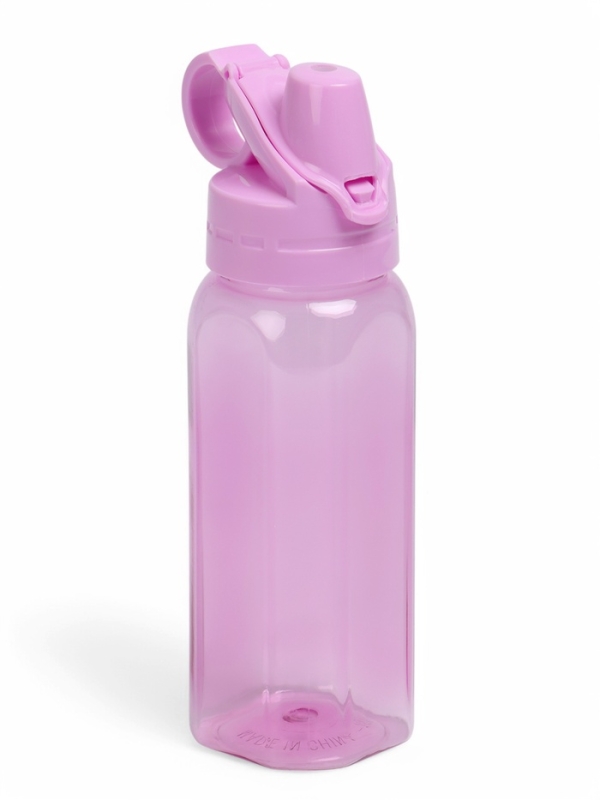 Бутылка для воды спортивная прозрачная, 450 мл, 20 х 8 см, сиреневая Бутылка для воды спортивная прозрачная, 450 мл, 20 х 8 см, сиреневая