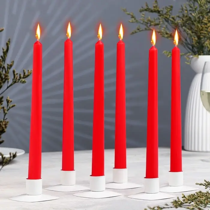 Свеча античная, 2,2х 25 см, красная Свеча античная, 2,2х 25 см, красная