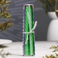 Набор свечей витых, 1.5&times;15 см, 2 шт., зелёный