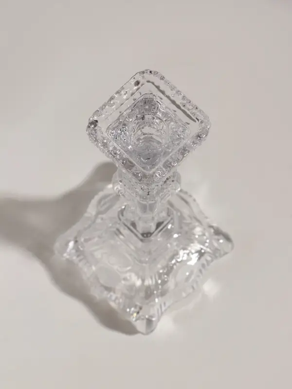 Подсвечник стекло  Подсвечник стекло "Версаль" прозрачный d=2 и 4 см 10х10х25 см