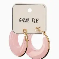 Серьги-кольца акрил &laquo;Тренд&raquo;, розовые в золоте