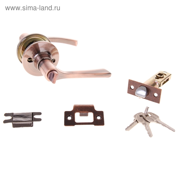 Защелка (мод.3186), межкомнатная, фиксатор, 3 ключа, цвет медь Защелка (мод.3186), межкомнатная, фиксатор, 3 ключа, цвет медь