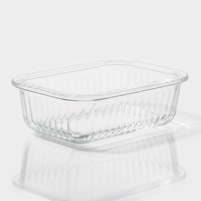 Контейнер для еды из жаропрочного стекла Доляна &laquo;Данте&raquo;, прямоугольный, 640 мл, 17&times;12,5&times;6,3 см