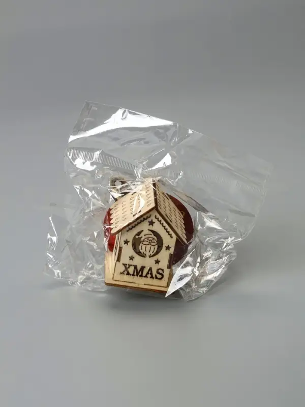 Ёлочная игрушка &laquo;Домик с Дедом Морозом&raquo;, 6&times;4.5&times;4.5 см, от батареек, свечение тёплое белое