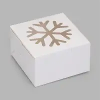 Коробка новогодняя самосборная &laquo;Снежинка&raquo;, 10.2&times;10.2&times;5.9 см, белая