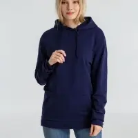 Толстовка с капюшоном унисекс Hoodie, темно-синяя, размер XS