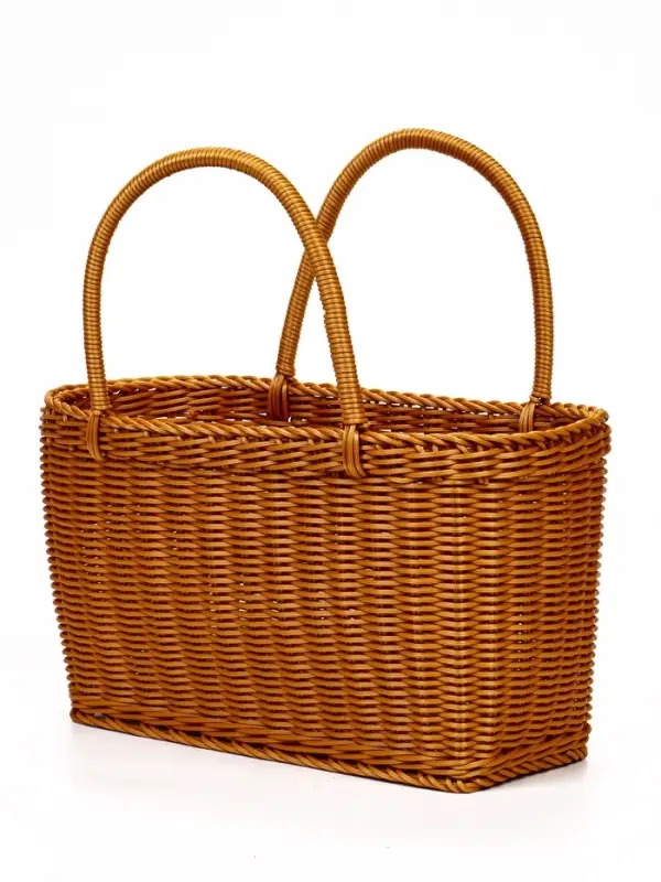 Корзина пластик 35 х 22 х 21 см, ручка17 см коричневый