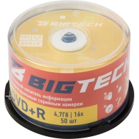 Носители информации Bigtech YDVDRB008 DVD+R 4,7 Гб/16х/50шт/уп (бокс)