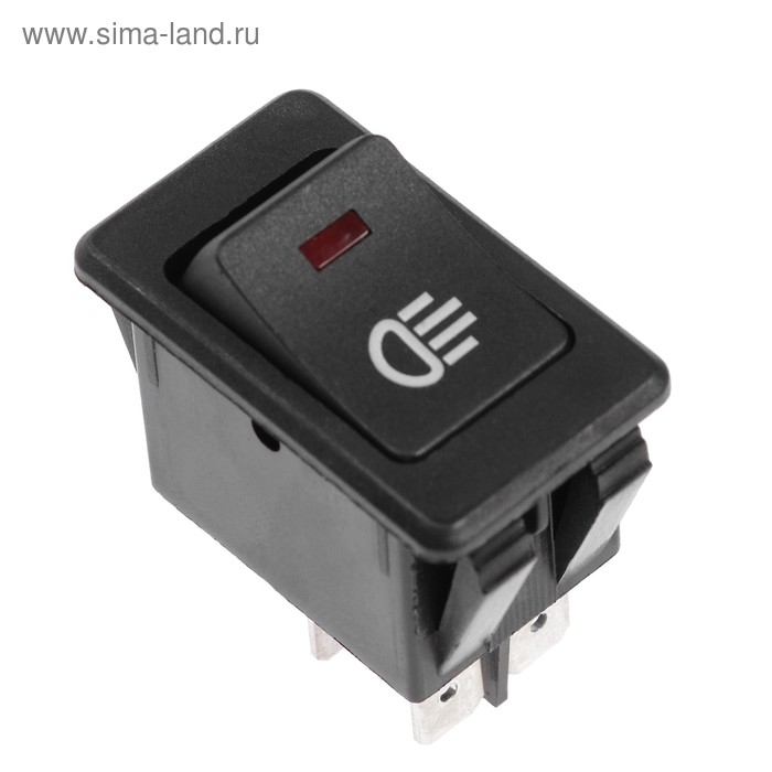 Кнопка выключатель, с подсветкой, пластик, чёрный Кнопка выключатель, с подсветкой, пластик, чёрный