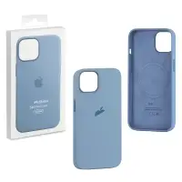 Чехол iPh 13 Mini Silicon Case 100% ORG Blue Fog (MagSafe + анимация NFC) c LOGO