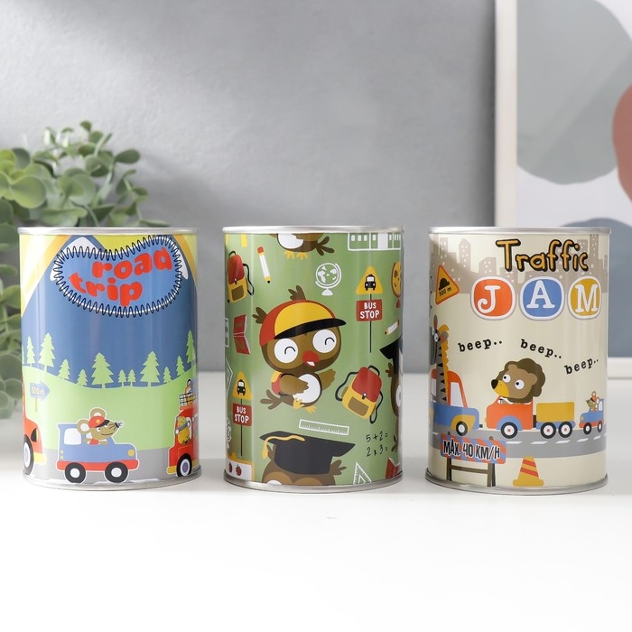 Копилка металл банка Копилка металл банка "Весёлые приключения" МИКС 7,5х7,5х10 см