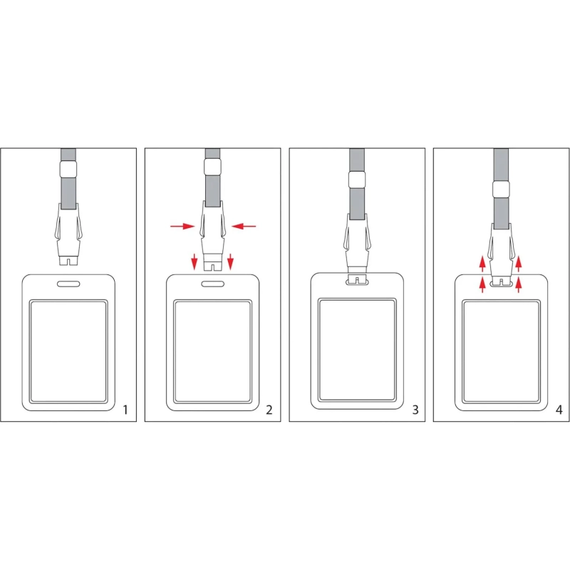 Держатель для бейджа c пластиковым замком черн.  Attache K-1022