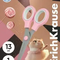 Ножницы ErichKrause Junior Prima Cat, 13 см, розовый. блистер