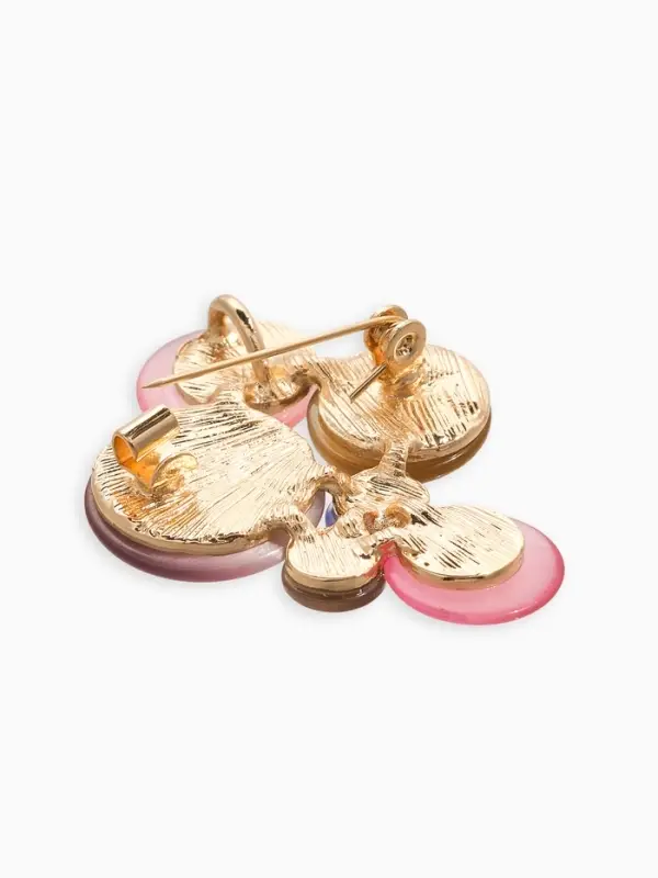 Брошь "Пузырьки", цветная в золоте