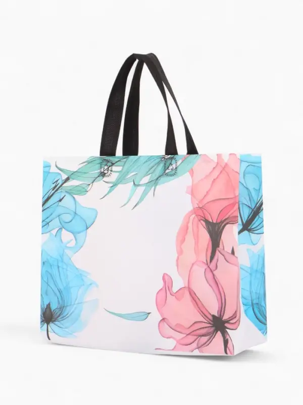 Сумка хозяйственная без застёжки, с цветочным принтом, 32&times;10&times;26 см, разноцветная