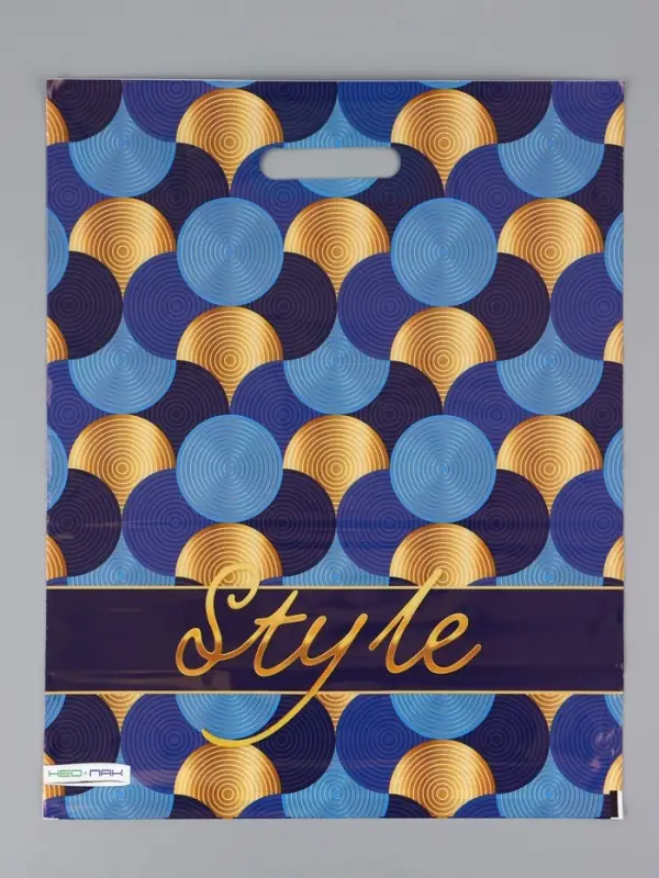 Пакет "Золотой стиль , полиэтиленовый с вырубной ручкой, 38х47 см, 60 мкм