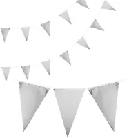 Гирлянда на ленте &laquo;Флажки&raquo;, серебро, 20&times;30 см, 20 шт., 10 м