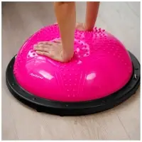 Полусфера BOSU гимнастическая ONLYTOP, массажная, с насосом, 55&times;25 см, розовая