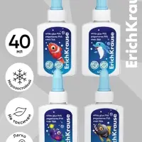 Клей ПВА ErichKrause EasyStick Sea Friends, 40 мл, МИКС