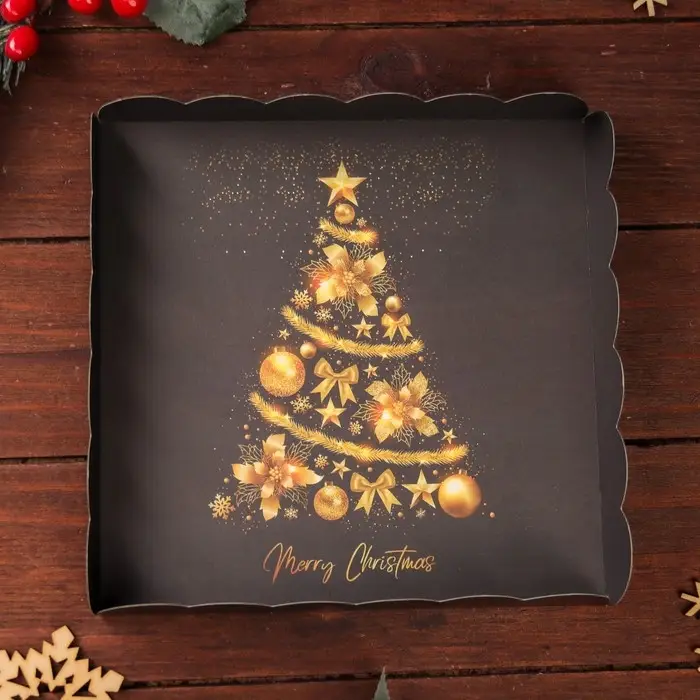 Коробка для печенья, «Праздничная ёлка», 18×18×3 см Коробка для печенья, «Праздничная ёлка», 18×18×3 см