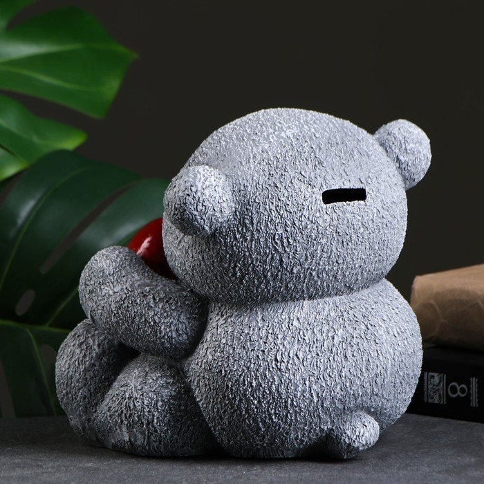 Копилка Копилка "Мишка с сердцем" серый 20х18х20см