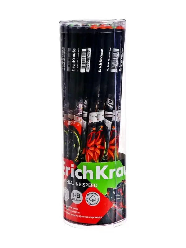 Карандаш чернографитный, ErichKrause Adrenaline Speed, круглый, НВ, дизайн, пластик Карандаш чернографитный, ErichKrause Adrenaline Speed, круглый, НВ, дизайн, пластик