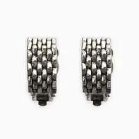 Клипсы "Винтаж" плетение, цвет чернёное серебро Клипсы "Винтаж" плетение, цвет чернёное серебро