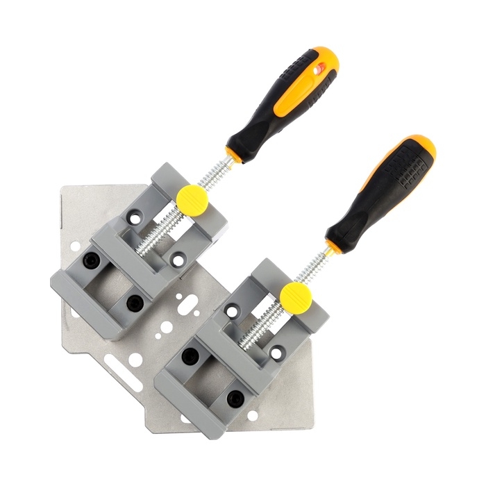 Струбцина угловая усиленная ТУНДРА, металлическая, два зажима 90 и 180°, 2К рукоятка, 70 мм   107021 Струбцина угловая усиленная ТУНДРА, металлическая, два зажима 90 и 180°, 2К рукоятка, 70 мм   107021