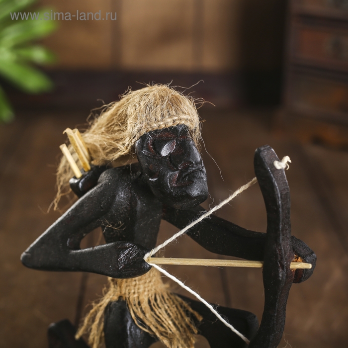 Сувенир «Абориген-лучник», 14×15×6 см, дерево Сувенир «Абориген-лучник», 14×15×6 см, дерево